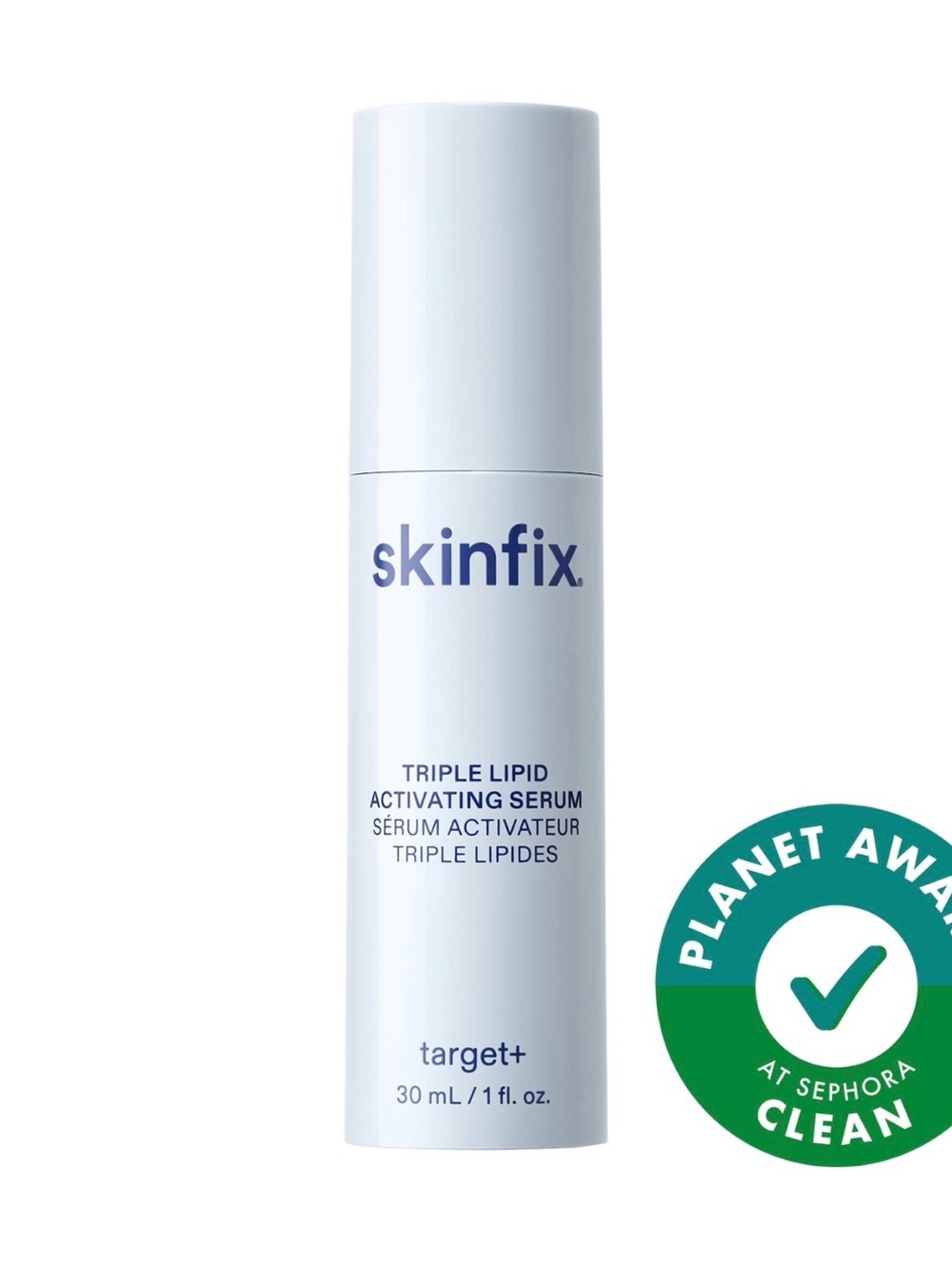 Skin Triple Lipid Activating Serum – White with Teal Badge